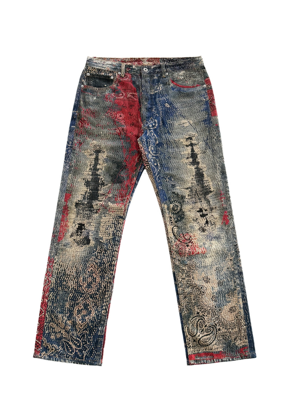HAONANHUANG丨501 Boro Digital Patch Jeans - PSYLOS 1, HAONANHUANG丨501 Boro Digital Patch Jeans, Jeans, HAONANHUANG, PSYLOS 1